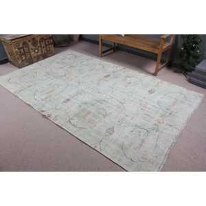 Tapis turc vintage, grand tapis de 5,4 x 9,1 pieds, tapis en laine marocain vert rose - Product Image 2