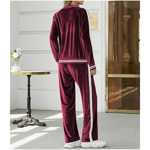 Ensemble pantalon taille haute survêtement femme automne 2 pièces ensemble salon tenue manches longues col rond pull ensemble - Product Image 2