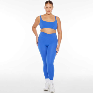 Ensemble de yoga athlétique pour femmes et vêtements de sport de grande taille, short de yoga de gymnastique de couleur unie avec motif solide, ensemble de yoga en gros - Product Image 2