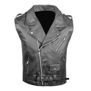 Traje de moto de invierno hecho a medida para hombre Chaleco de motorista de cuero genuino de alta calidad con bolsillos Estilo casual Nuevo y barato - Product Image 5