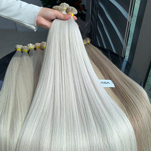 Cheveux vierges bruts d'un seul donneur, extensions de cheveux pré-collées, couleur teinte, usine du Vietnam, fournisseur en gros spécial, lisses, Nasa - Product Image 1