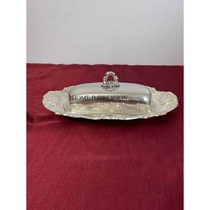 Fabricant d'aluminium forme personnalisée écologique moderne fromage assiette à beurre avec couvercle en verre plat à beurre fait à la main - Product Image 6