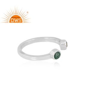 Bague tendance en argent sterling 925 avec péridot naturel et quartz fraise vert, la plus vendue – Fabricant de bijoux personnalisés - Product Image 4