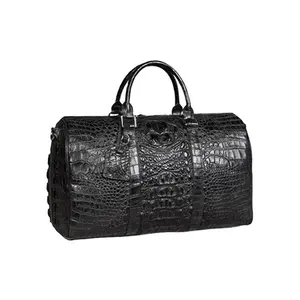 Sac de sport en cuir de crocodile véritable pour homme, nouvelle collection