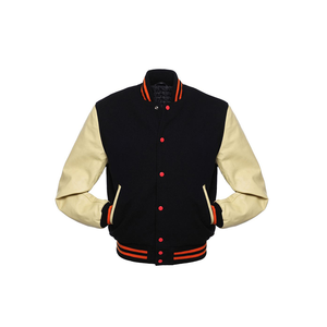 Custom Men's Letterman <b>Jackets</b> with Stand Collar Front Logo-Create Your Idea! - Product Image 1