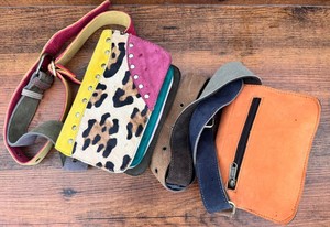 Nouveau sac de taille en cuir recyclé fait à la main occidental avec ceinture réglable Unique Style Vintage Festival Fanny Pack sac de taille de hanche - Product Image 4