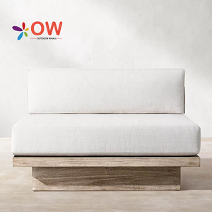 Conjunto de Sofás Modulares Grandes de Teca para Jardín, Combinación de Sofá en Forma de <span class=keywords><strong>L</strong></span>, Estilo Europeo, Muebles de Jardín para Exteriores - Product Image 2