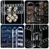 Organisateur de boucles d'oreilles pliable multifonctionnel Unique, peu encombrant, dans un magnifique présentoir à bijoux avec 240 trous pré-perforés