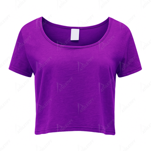 Camiseta cómoda de corte holgado para mujer, de algodón, con cuello redondo y manga corta, para un estilo informal y comodidad diaria. - Product Image 1