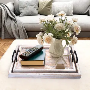 ถาดไม้คุณภาพสูง ถาดเสิร์ฟไม้ อุปกรณ์ครัว รูปทรงสี่เหลี่ยมผืนผ้า - Product Image 5