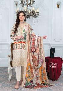 Robe d'été élégante pour femmes 2024 coton brodé/pelouse imprimé costumes grande taille Options disponibles - Product Image 5