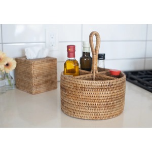 Cesta de Ratán Natural con 4 Compartimentos, Hecha a Mano, Ecológica, Moderna, Rectangular, Multiusos, Artex Green Earth, Hanoi, Vietnam - Product Image 5