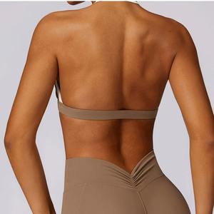 Soutien-gorge de sport réversible à soutien élevé pour femmes sans couture à séchage rapide Gym Fitness Wear respirant impression personnalisée grande taille Sexy avant - Product Image 6