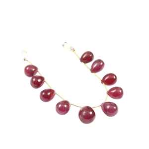 ลูกปัด briolette ทรงหยดน้ำทับทิมธรรมชาติแบบเรียบหยดสำหรับสร้อยคอต่างหูเครื่องประดับทำขายส่งลูกปัดจากอินเดีย - Product Image 6