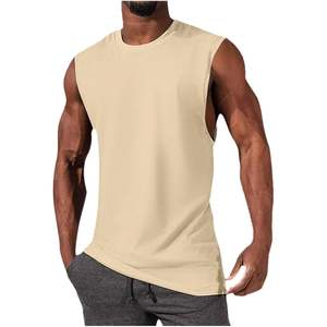 Men's Casual Quick Dry <b>Tank</b> <b>Top</b> Polyester Cotton Knit Custom Logo Summer <b>Loose</b> Design Sleeveless T-Shirts Sports Vest - Product Image 5