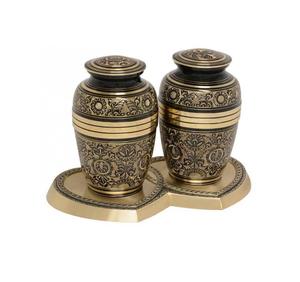 Urnas de latón para cremación, Peltre dorado grabado con Base para cenizas de adultos, recuerdo, urnas de latón para cenizas - Product Image 2