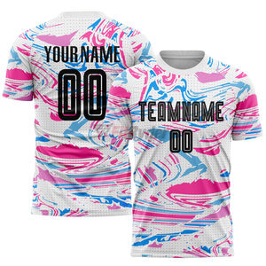 เสื้อฟุตบอลแขนสั้นผ้าโพลีเอสเตอร์ระบายอากาศได้ดีเสื้อฟุตบอล100% สำหรับทุกเพศขายส่งบริการ OEM ตามสั่ง - Product Image 3