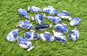 Collar con colgante de piedras preciosas de sodalita de latón Vintage, accesorio de moda Natural para mujeres y niños, artículo caliente para fiestas y festivales - Product Image 4