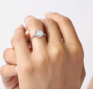 10K amarillo Rosa Blanco oro brillante corte laboratorio cultivado diamante boda y anillos de compromiso - Product Image 6