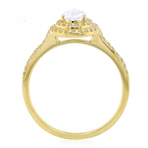 Bague personnalisée en argent sterling 925 en or jaune 14 carats avec diamant taille poire Bague de fête glacée hip hop de luxe pour hommes pour mariages - Product Image 3