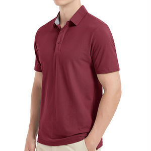Mezcla de algodón de manga corta de alta calidad impresa para camisetas Polo para hombres al por mayor diseño personalizado transpirable Casual verano a cuadros - Product Image 3