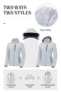 Su propio diseño personalizado Chaquetas Softshell Impermeable Forrado de lana Zip up Soft Shell Jacket - Product Image 5