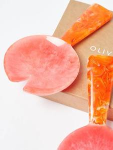 Resina colorida vibrante hecha a mano 100% juego de servidores de ensalada de resina para uso doméstico y hotelero incluye cuchara de helado para servir ensalada - Product Image 3