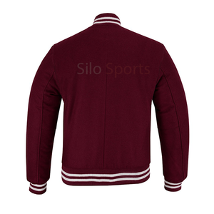 2025 OEM veste d'hiver pour hommes nouveau Design bleu foncé laine High Street Varsity Letterman veste garniture blanche en gros veste de mode - Product Image 6