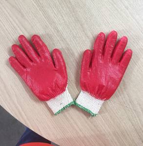 Gants de sécurité en coton latex enduit de caoutchouc vietnamien, anti-coupure, antidérapants, réutilisables, tricotés, calibre 10, protection pour le jardinage - Product Image 5