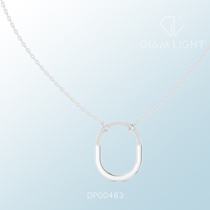 Collier pendentif en diamant rond blanc, certifié IGI, élégant et intemporel, cadeau pour femme - Product Image 5