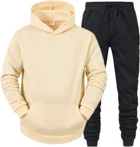 Chándal con capucha de algodón y logotipo personalizado de fábrica OEM, sudaderas de talla grande para hombre con estampado de lana para ropa de invierno - Product Image 1