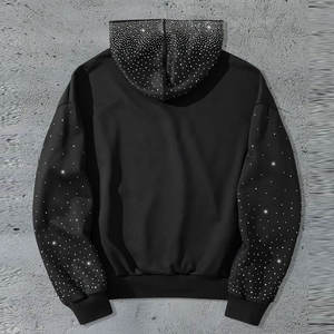 Sweats à capuche élégants en strass avec un design étincelant, parfaits pour les tenues de fête de mode Streetwear et les sweats à capuche en strass à porter au quotidien - Product Image 2