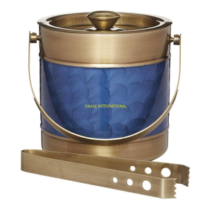 <b>Gold</b> Stainless Steel <b>Ice</b> <b>Bucket</b> with Lid Modern Brushed Finish Insulated Barware Wine Champagne Cooler for Home Hotel Party - Product Image 3