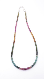 Collier en acier inoxydable fait à la main de style bohème chic pour femmes à la mode noeud de pierres précieuses perlé brin ethnique indien bijoux - Product Image 2