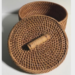 Paniers de rangement ronds en rotin naturel faits à la main, écologiques, modernes, multifonctionnels, Artex Green Earth, fabriqués au Vietnam - Product Image 5
