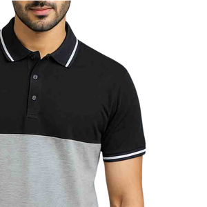 Camiseta Polo Negra y Gris para Hombre, Manga Corta, Ropa Deportiva Elegante, Ropa Casual, Tejido Transpirable de Alta Calidad, Cómoda - Product Image 5