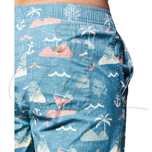 <b>Mens</b> Wholesale OEM Custom 4 Way Stretch <b>Elastic</b> <b>Waist</b> 100% Polyester Breathable Quick Dry Board <b>Shorts</b> - Product Image 4