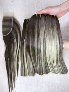 ผมต่อผมตรงกระดูกสีออมเบรเกรด SDD ผมมนุษย์แท้แบบมัดด้านหน้าสำหรับผู้หญิง - Product Image 3