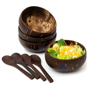 Cuencos de Coco para batidos, cuencos para ensalada y coco, juego de cucharas con conchas - Product Image 1