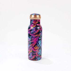 Botella de cobre impresa verde liso más vendida para beber y almacenar agua Botella de agua de cobre puro - Product Image 2