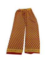 Nouvelle collection vintage de pyjamas amples en soie recyclée imprimée à la main, style bohème, jupe mi-longue à volants