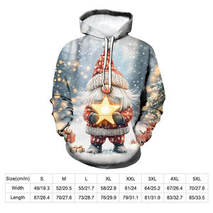 Sweat-shirt à capuche de Noël, polaire chaud d'hiver, pull décontracté pour les fêtes, image pour hommes, adolescents, cadeau, style tendance, Noël, agréable et amusant - Product Image 6