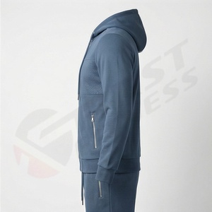 Athletes Training Men's Hooded Fleece Winter <b>Tracksuit</b> Jogger Set Breathable Fabric Custom Design Logo 100% Polyester Casual - Product Image 3