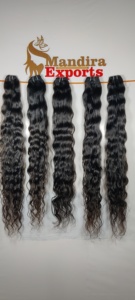 100% Paquetes de cabello humano virgen baratos con ondas naturales crudas sin procesar Máquina de extensiones indias onduladas de trama doble coloreada por el proveedor - Product Image 4