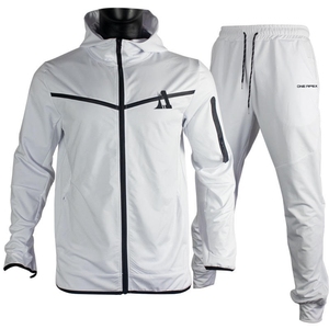 Vêtements de sport élégants pour hommes, survêtement de gym, jogging en polaire avec veste à capuche et poches zippées, ensemble de survêtements - Product Image 2