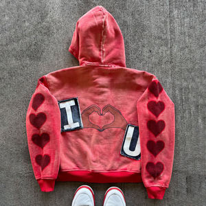 Streetwear d'hiver personnalisé unisexe SunFaded Flare survêtements lavage à l'acide sweats à capuche pantalons de survêtement DTG impression détresse hommes survêtement 100% - Product Image 2