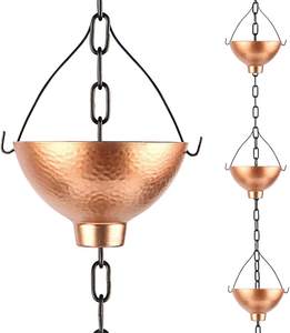 Cadena de lluvia de cobre redonda, bonito estilo americano con múltiples tazas para decoración del hogar, nuevo diseño - Product Image 1