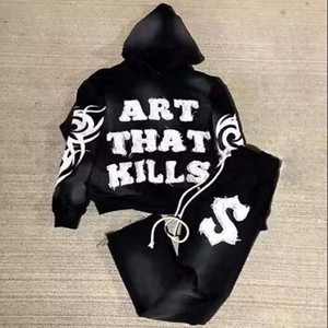 Conception de qualité supérieure propre Logo sport échauffement survêtement de haute qualité survêtement adulte à la mode avec broderie Logo étiquette volante - Product Image 6