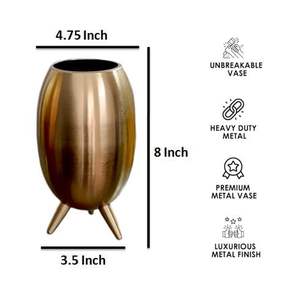 Grande qualité à prix raisonnable dans un vase à fleurs en métal poli à l'or idéal pour le design d'intérieur de maison festive - Product Image 2