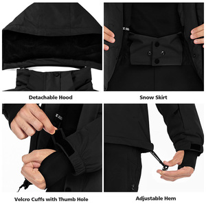 Good Quality Factory Direct Men's Waterproof Windbreaker Ski Snow <b>Jacket</b> With Hoodie <b>Fleece</b> <b>Lined</b> Warm Winter Rain <b>Jacket</b> - Product Image 5